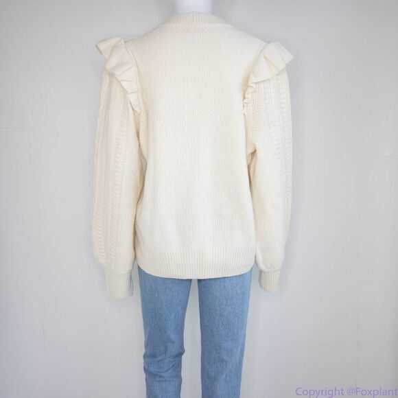 Madewell Hollydene Ruffle-Shoulder Pullover Sweater, women's size XXL - Picture 3 of 16